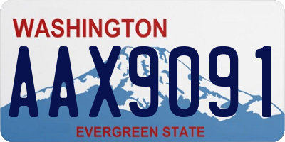 WA license plate AAX9091