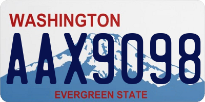 WA license plate AAX9098