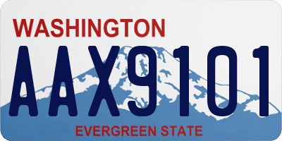 WA license plate AAX9101