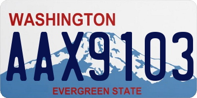 WA license plate AAX9103