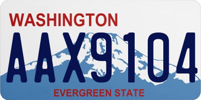 WA license plate AAX9104