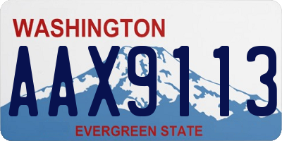 WA license plate AAX9113