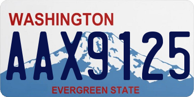 WA license plate AAX9125