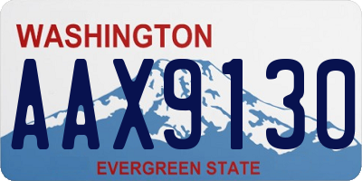 WA license plate AAX9130