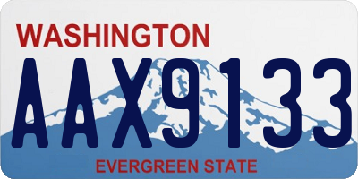 WA license plate AAX9133