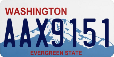 WA license plate AAX9151