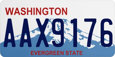 WA license plate AAX9176