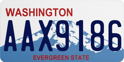 WA license plate AAX9186