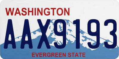 WA license plate AAX9193