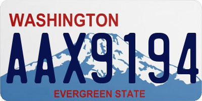 WA license plate AAX9194