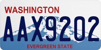 WA license plate AAX9202