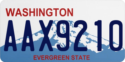 WA license plate AAX9210