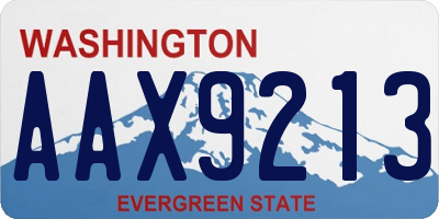 WA license plate AAX9213