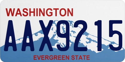WA license plate AAX9215