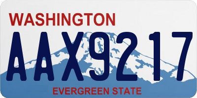 WA license plate AAX9217