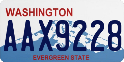 WA license plate AAX9228