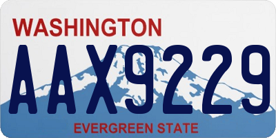 WA license plate AAX9229
