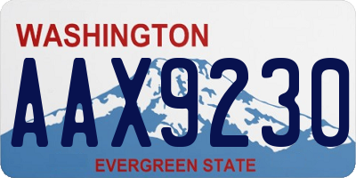 WA license plate AAX9230