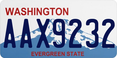WA license plate AAX9232