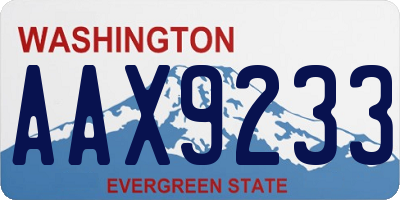 WA license plate AAX9233