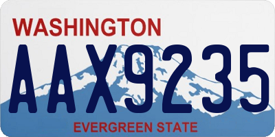WA license plate AAX9235