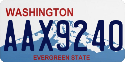 WA license plate AAX9240