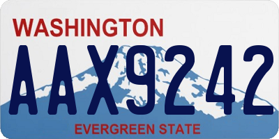 WA license plate AAX9242