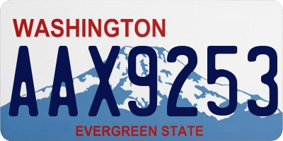 WA license plate AAX9253