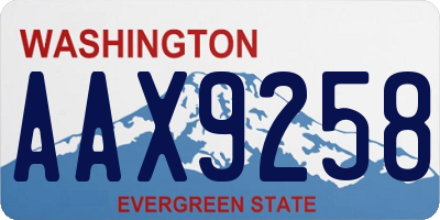WA license plate AAX9258