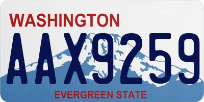 WA license plate AAX9259