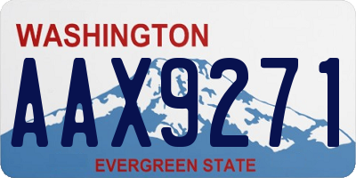 WA license plate AAX9271
