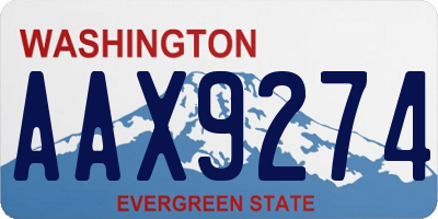WA license plate AAX9274