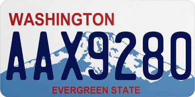 WA license plate AAX9280