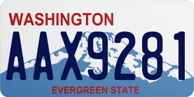 WA license plate AAX9281