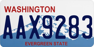 WA license plate AAX9283
