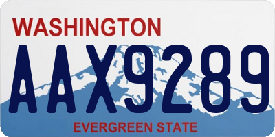 WA license plate AAX9289