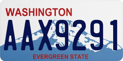 WA license plate AAX9291