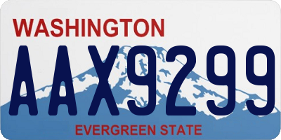 WA license plate AAX9299