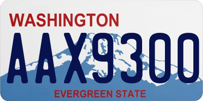 WA license plate AAX9300