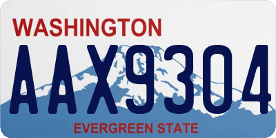 WA license plate AAX9304