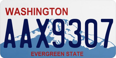 WA license plate AAX9307