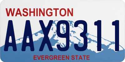 WA license plate AAX9311