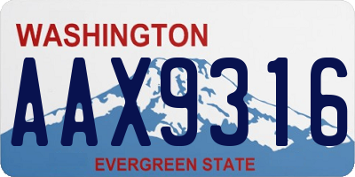 WA license plate AAX9316