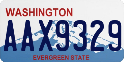 WA license plate AAX9329