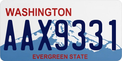 WA license plate AAX9331