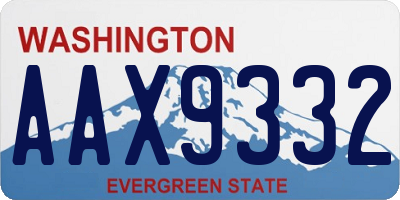 WA license plate AAX9332