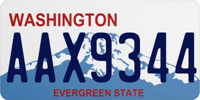 WA license plate AAX9344
