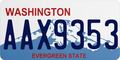 WA license plate AAX9353