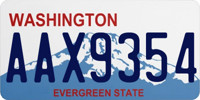 WA license plate AAX9354