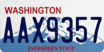 WA license plate AAX9357